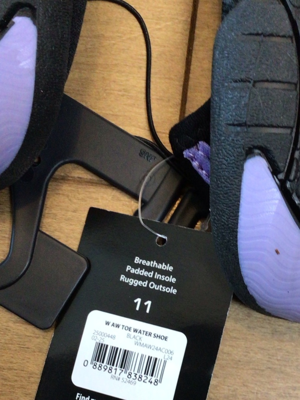 Athletic Works Women’s Five Toe Water Shoes Size 11 Black Lavender Beach Pool. - Picture 10 of 10